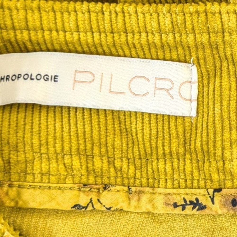 Pilcro Yellow Corduroy Pants; High Rise Ankle Zip Cargo 32 - Picture 9 of 9
